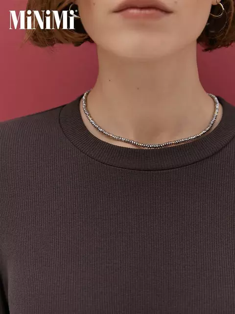 Женский лонгслив из кашкорсе minimi 1611с fresh cioccolata, , 42 (XS), MINIMI, - 3
