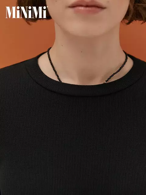 Женский лонгслив из кашкорсе minimi 1611с fresh nero, , 42 (XS), MINIMI, - 3