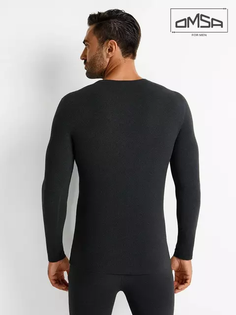 Мужской лонгслив (термобелье до -20°c) omsa omu 1613t grigio scuro, , 56 (4XL), OMSA, - 5