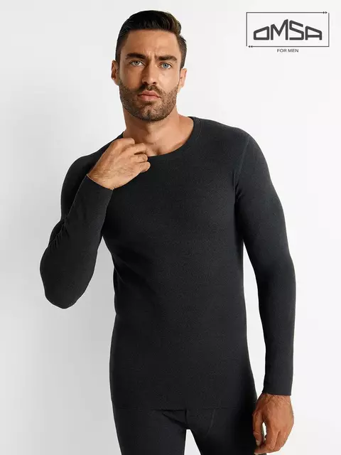 Мужской лонгслив (термобелье до -20°c) omsa omu 1613t grigio scuro, , 56 (4XL), OMSA, - 4