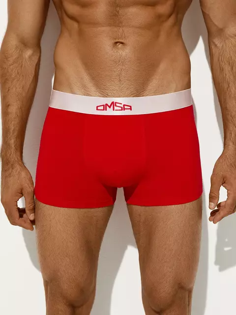 Мужские укороченные трусы боксеры omsa omb 1265 rosso, , 50 (XL), OMSA, - 1