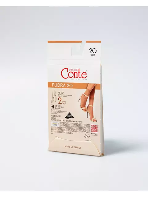 Носки женские conte pudra (2 пары) natural, 21С-184СП, 36-39 (23-25), CONTE ELEGANT,  - 6