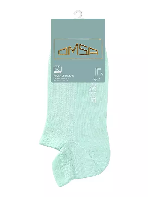 Короткие женские носки из хлопка omsa active 155 menta, , 39-41 (25-27), OMSA, - 5