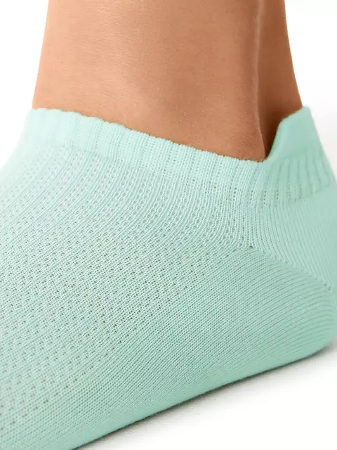 Короткие женские носки из хлопка omsa active 155 menta, , 39-41 (25-27), OMSA, - 3