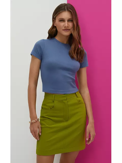 Футболка укороченная (кашкорсе) minimi 1421с fresh jeans, , 44 (S), MINIMI, - 1