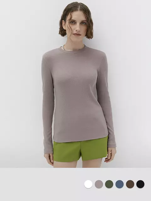 Женский лонгслив из кашкорсе minimi 1611с fresh cappuccino, , 42 (XS), MINIMI, - 1
