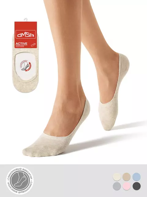 Подследники с меланжевым эффектом omsa active 171 beige melange, , 36-38 (23-25), OMSA, - 1