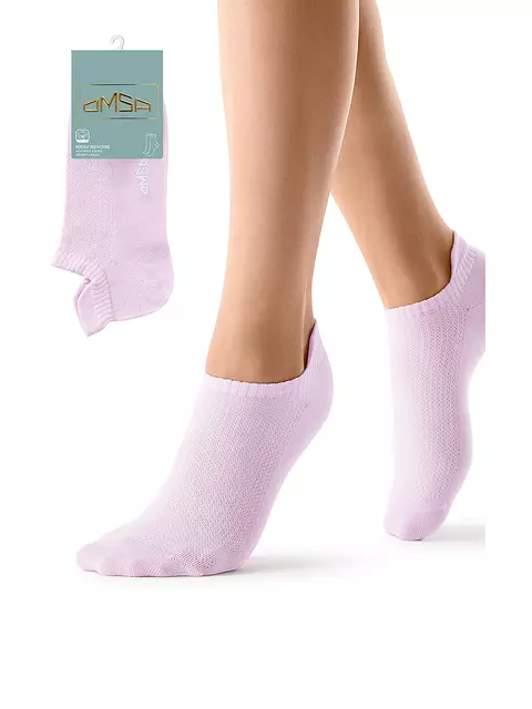 Короткие женские носки из хлопка omsa active 155 lilla, , 39-41 (25-27), OMSA, - 1