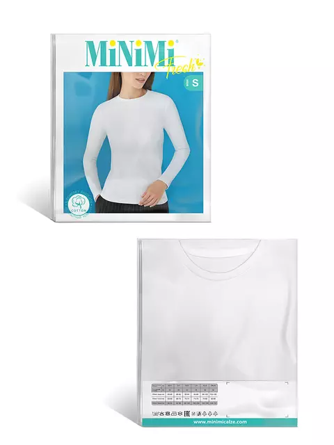 Женский лонгслив из кашкорсе minimi 1611с fresh cappuccino, , 42 (XS), MINIMI, - 6