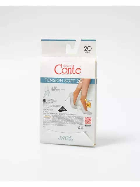 Носки женские conte tension soft 20 (1 пара) nero, 14С-56СП, 36-39 (23-25), CONTE ELEGANT,  - 5
