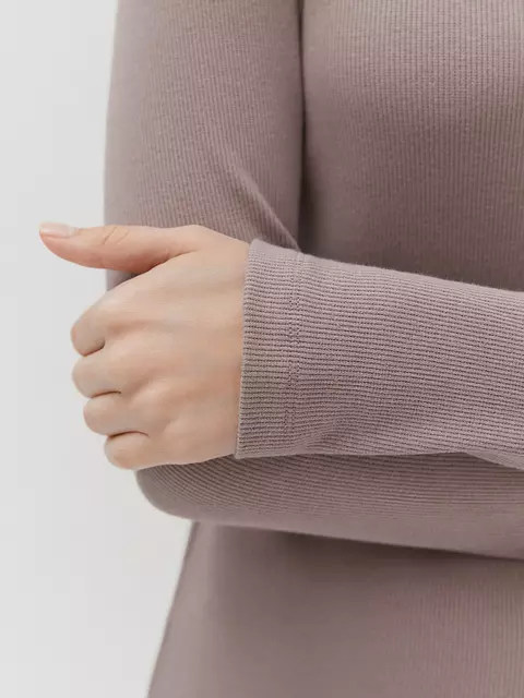 Женский лонгслив из кашкорсе minimi 1611с fresh cappuccino, , 42 (XS), MINIMI, - 5
