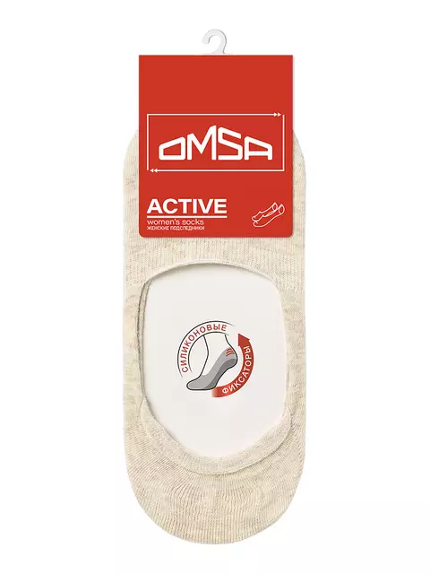 Подследники с меланжевым эффектом omsa active 171 beige melange, , 36-38 (23-25), OMSA, - 6