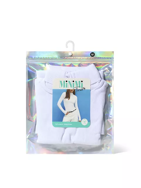 Водолазка с высоким воротником с подворотом (кашкорсе) minimi 1731с fresh bianco, , 48 (L), MINIMI, - 7