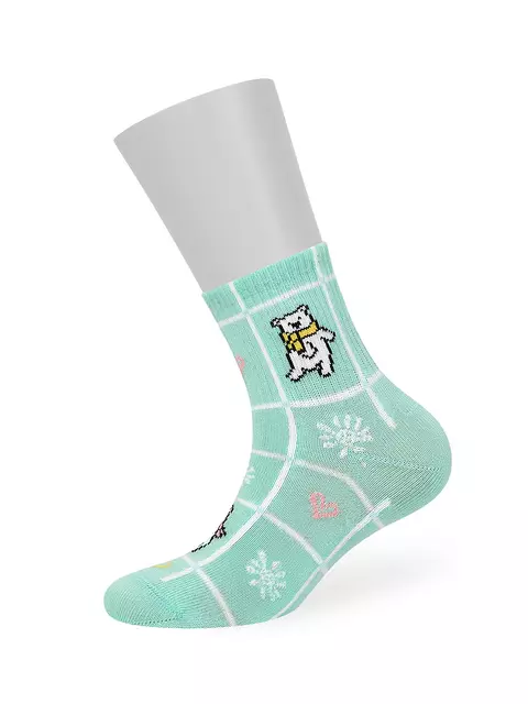 Носки детские (мишки) omsa kids calzino 21p75 menta, , 23-26 (14-16), OMSA, - 3