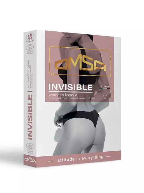 Трусы женские «стринги» omsa omd 2111b invisible string rosa antico, , 50 (XL), OMSA, - 4