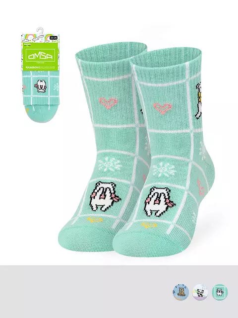 Носки детские (мишки) omsa kids calzino 21p75 menta, , 23-26 (14-16), OMSA, - 1