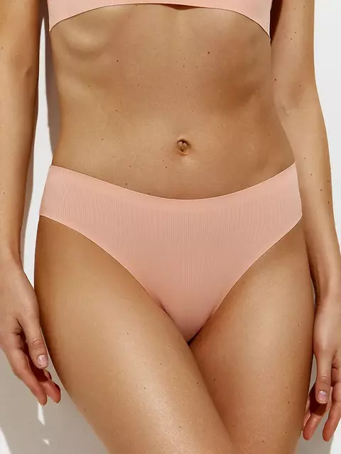 Трусы «слипы» в рубчик omsa omd 2215b invisible ribana slip cipria, , 44 (S), OMSA, - 1