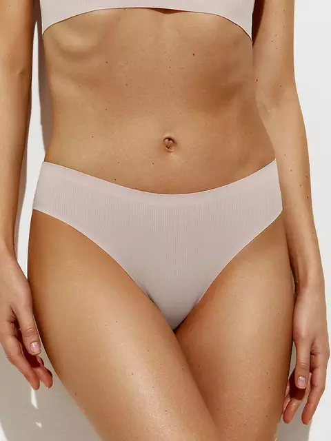 Трусы «слипы» в рубчик omsa omd 2215b invisible ribana slip beige chiaro, , 44 (S), OMSA, - 1