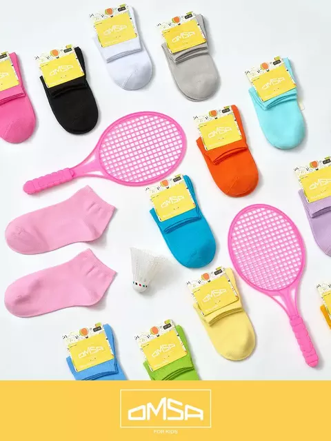 Носки детские укороченные omsa kids calzino 21c02 lime, , 35-38 (20-22), OMSA, - 2