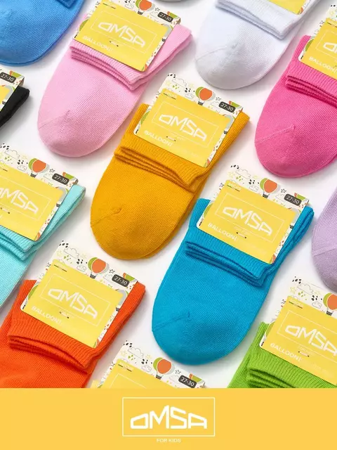 Носки детские укороченные omsa kids calzino 21c02 erba, , 31-34 (18-20), OMSA, - 2