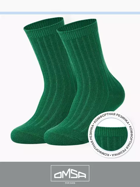 Детские носки с шерстью omsa kids calzino 21c06 verde, , 19-22 (12-14), OMSA, - 1