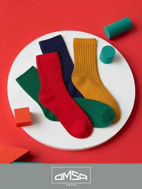 Детские носки с шерстью omsa kids calzino 21c06 rosso, , 19-22 (12-14), OMSA, - 3