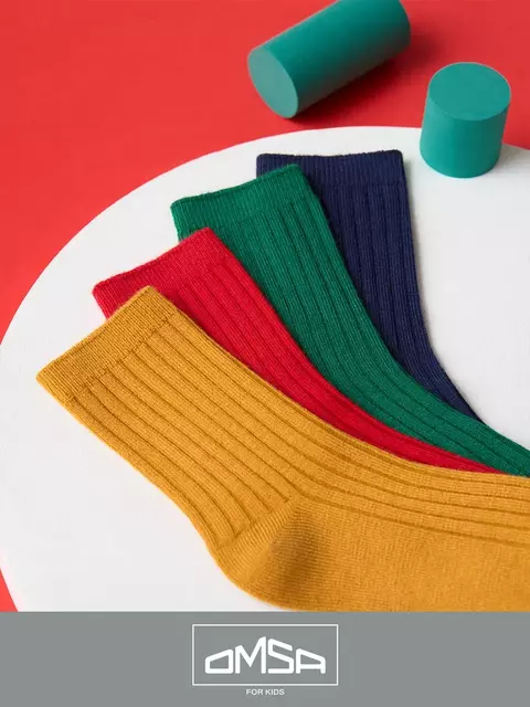 Детские носки с шерстью omsa kids calzino 21c06 verde, , 19-22 (12-14), OMSA, - 3