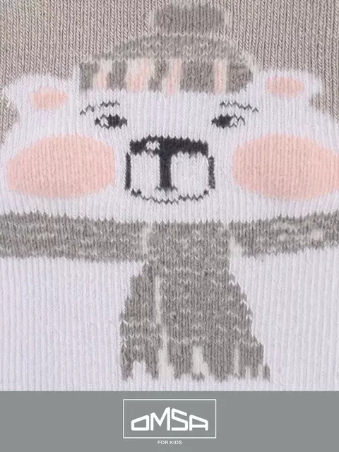 Носки детские с махровой стопой (шарфики) omsa kids calzino 21n61 grigio chiaro, , 23-26 (14-16), OMSA, - 2