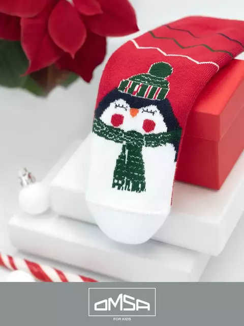 Носки детские с махровой стопой (шарфики) omsa kids calzino 21n61 rosso, , 31-34 (18-20), OMSA, - 3
