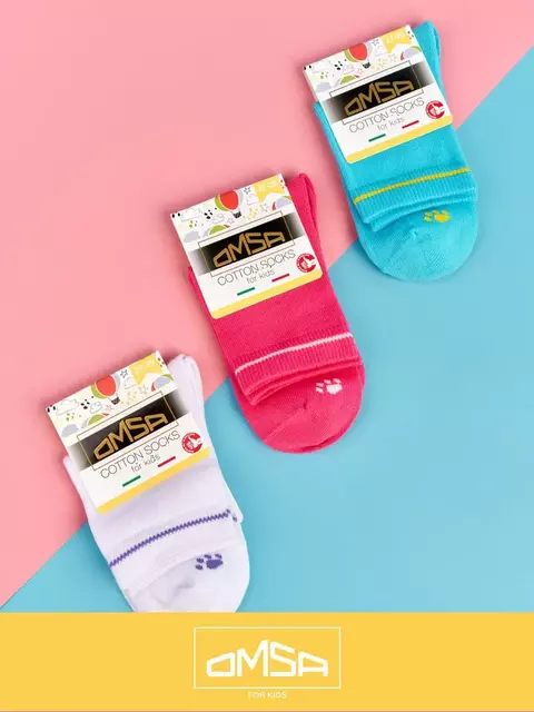 Носки детские (лапки на стопе) omsa kids calzino 21p61 bianco, , 27-30 (16-18), OMSA, - 2