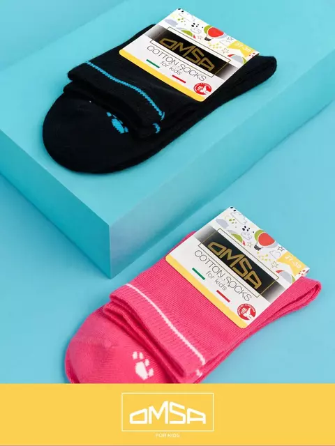 Носки детские (лапки на стопе) omsa kids calzino 21p61 nero, , 27-30 (16-18), OMSA, - 2