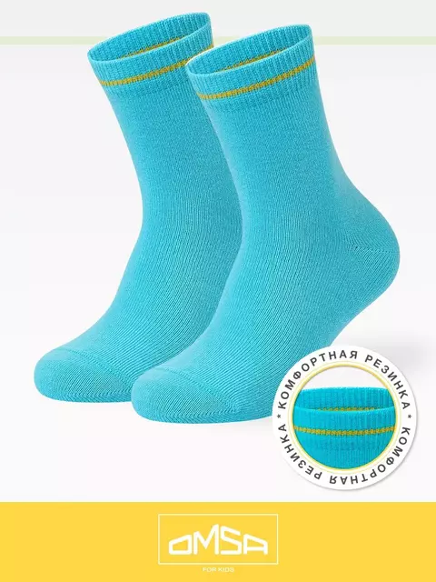 Носки детские (лапки на стопе) omsa kids calzino 21p61 turchese, , 23-26 (14-16), OMSA, - 4