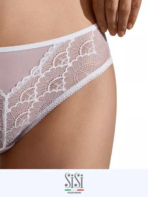 Трусы женские «слипы» из мягкой сетки sisi 2212b glamour slip bianco, , 42 (XS), SISI, - 5