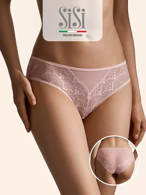 Трусы женские «слипы» из мягкой сетки sisi 2212b glamour slip cipria, , 42 (XS), SISI, - 1