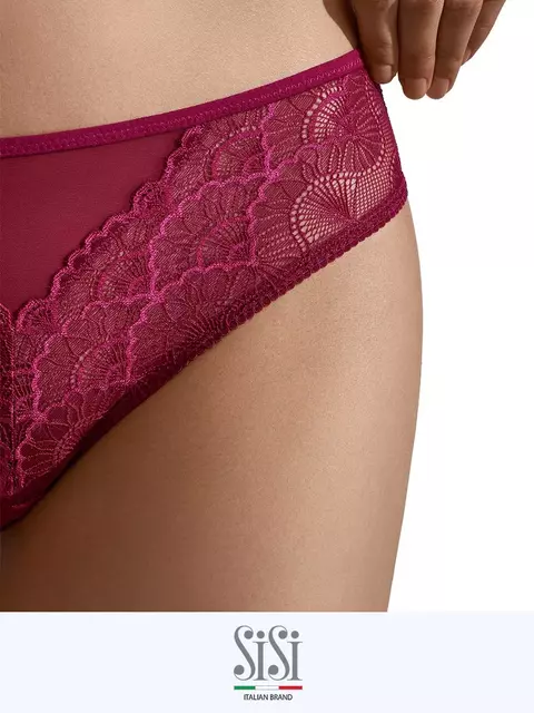 Трусы женские «слипы» из мягкой сетки sisi 2212b glamour slip bordo, , 42 (XS), SISI, - 5
