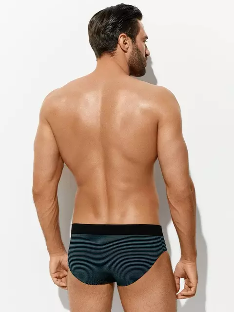 Трусы мужские «слипы» бесшовные omsa omu 2121s stripes vi nero, , 54 (3XL), OMSA, - 3