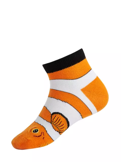 Детские укороченные носки (рыбки) omsa kids calzino 21p62 orange, , 23-26 (14-16), OMSA, - 1
