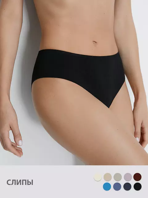 Женские трусы-слипы из микрофибры omsa oms221 slip nero, , 44 (2/S), OMSA, - 1