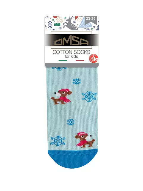 Носки детские (собачки) omsa kids calzino 21p63 blu сhiaro, , 23-26 (14-16), OMSA, - 3