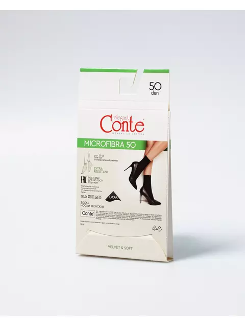 Носки женские microfibra 50 new (конверт) nero, 8С-10СП, 36-39 (23-25), CONTE ELEGANT,  - 3