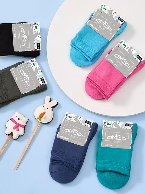 Теплые детские носки omsa kids calzino 21c05 acqua, , 31-34 (18-20), OMSA, - 2