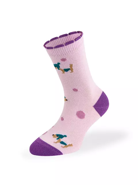 Носки детские (собачки) omsa kids calzino 21p63 viola, , 23-26 (14-16), OMSA, - 1