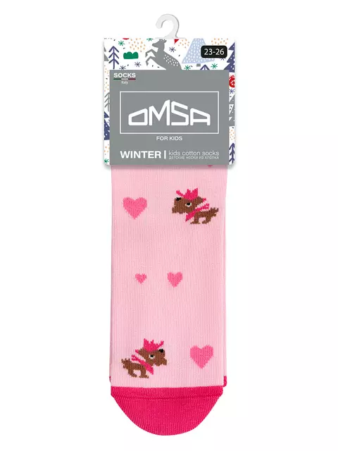 Носки детские (собачки) omsa kids calzino 21p63 rosa, , 23-26 (14-16), OMSA, - 5