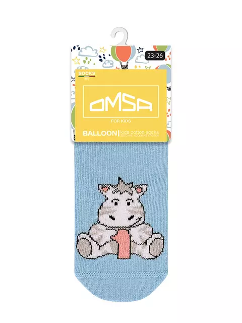 Носки детские (цифры) omsa kids calzino 21p70 blu сhiaro, , 19-22 (12-14), OMSA, - 3