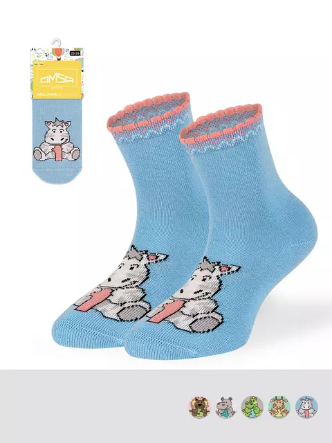Носки детские (цифры) omsa kids calzino 21p70 blu сhiaro, , 19-22 (12-14), OMSA, - 1