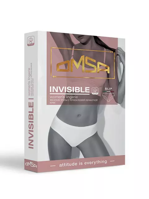 Трусы женские «слипы» (термоклеевая обработка края) omsa omd 2214b invisible slip rosa antico, , 44 (S), OMSA, - 5