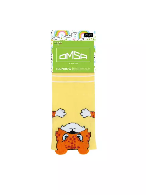Носки детские с пикотами (зверята) omsa kids calzino 21p71 giallo, , 23-26 (14-16), OMSA, - 1