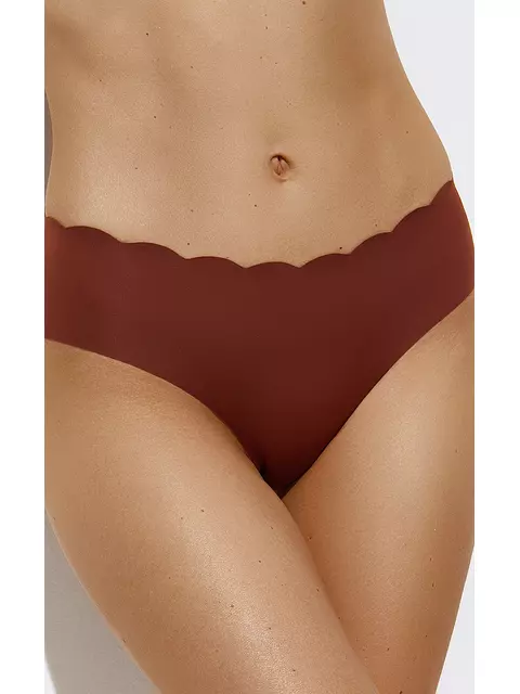 Трусы женские слипы (лазерная обработка края) omsa omd 2213b invisible slip terracotta, , 42 (XS), OMSA, - 1