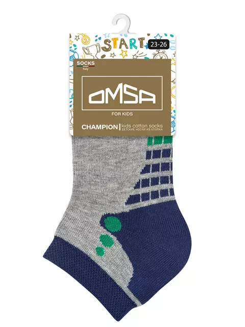 Носки детские укороченные omsa kids calzino 21s01 grigio melange, , 27-30 (16-18), OMSA, - 4