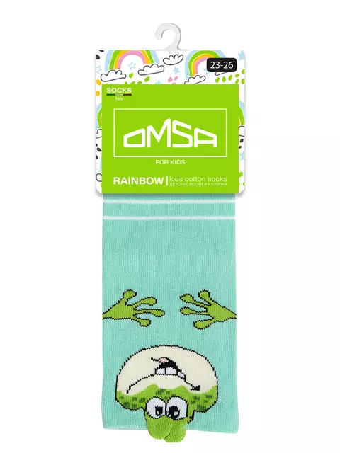 Носки детские с пикотами (зверята) omsa kids calzino 21p71 erba, , 19-22 (12-14), OMSA, - 4